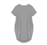 Shopmocho Plus Size Women Short Sleeve O-Neck Loose Casual Dresses
