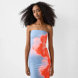 SHOPMOCHO-Sexy Strapless Print Tube Maxi Dress Women Off Shoulder Backless Stretch Long Sundress Summer Beach Y2K Clothes