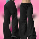 SHOPMOCHO 2000s American retro letter print casual trousers versatile hot girl style high street Harajuku style women's casual trousers