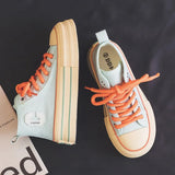 SHOPMOCHO 2026 Summer Women's Sneakers New Canvas Lace-Up Women's Sports Shoes Breathable Platform Sneakers Shoes White Casual Women Shoes