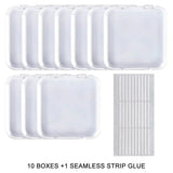Shopmocho 10PCS Press-On Nail Storage Acrylic Boxes with Adhesive Sheets Transparent Clear Nail Boxes Jewelry Storage Tool&Accessories