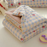 SHOPMOCHO New Sweet Printed Air-Condition Blanket Soft Skin-Friendly quilted quilt Breathable Cooling Summer Comforter Queen King Beds