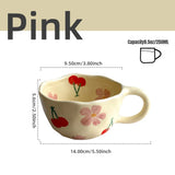 Shopmocho Ceramic Mugs Coffee Cups Hand Pinched Irregular Flower Milk Tea Cup Ins Korean Style Oatmeal Breakfast Mug Drinkware Kitchen