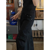 Shopmocho American Vintage 2000s Style High Waist Brown Jeans Pants 2025 Summer Women's Baggy Y2K Wide Leg Denim Trouser Female Clothes