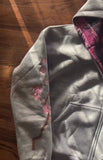 Shopmocho Y2K Vintage Cherry Blossom Embroidery Zipper Hoodie Harajuku Loose Reversible Simple Grid Jacket Men Women Pink Coat Streetwear
