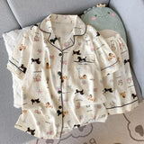 SHOPMOCHO 2Summer short-sleeve pajama set for women, comfortable and trendy, shorts suitable for wearing outside, home wear s