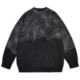 SHOPMOCHO Sweater men Round neck cashew flower knitted sweater fashion new gradient color  loose fashion New Year's sweater men's clothing