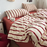 SHOPMOCHO Striped Printed Microfiber Duvet Cover Set Bedding Set, Breathable Lightweight Soft, Fade-Resistant Hypoallergenic Washable
