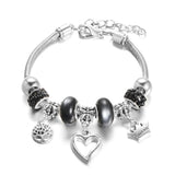 SHOPMOCHO New Butterfly Pendant 5 Color Rhinestone Snake Chain Bangle Lobster Buckle Adjustable Charm Woman Beaded Bracelet Jewelry Gift