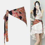 Shopmocho New Chinese-style Bohemian ethnic triangular scarf tie, ladies' decorative waist cover, hot girl fart curtain