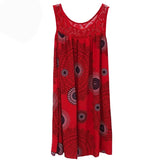 Shopmocho Women's clothing summer sleeveless camisole dress lace print sleeveless large swing loose sexy dress long skirt plus size