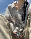 Shopmocho In-Stock Plaid Sun Protection Shirt Women's Loose-Fit 2025 Summer New Style Men's Blouse Cotton Fabric China Mainland Origin