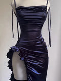 SHOPMOCHO-2025 Europe and America Sleeveless Backless Bodycon Dress Women Summer High Fork Party Club Evening Dresses Streetwear Sundress
