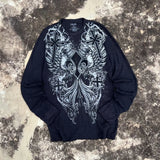 SHOPMOCHO Gothic Southpole Long Sleeve Man Retro Fashion American Skull Print Oversize T-shirt Autumn Sun Proof Tops