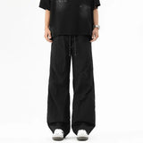 Shopmocho Autumn Men's Trendy Loose Work Pants Ins Versatile Straight Tube Sports Micro Elastic Parachute Pants Drawstring  Casual Pants
