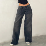 Shopmocho Y2K Baggy Jeans for Women Trendy Low Rise Casual Straight Leg Boyfriend Jeans Denim Pants with Pocket Streetwear