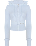 SHOPMOCHO Y2K American Sportswear Two Piece Set Casual Blue Aesthetic Yoga Suit Short Skirt Slim Fit Hooded Sweatshirt Casual Sports Pants