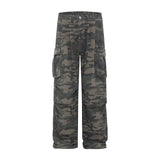 SHOPMOCHO Vintage Women's Jeans Loose-Fit Slimming Casual Wide-Leg Trousers American Style Streetwear Denim Cargo Pants