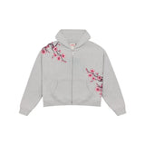 SHOPMOCHO 2025 Autumn/Winter Fashion Cherry Blossom Embroidery Patch Zipper Hoodie for Men and Women Y2K Harajuku Retro Gothic Casual Clow