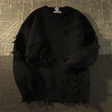 SHOPMOCHO American New Fashion Round Neck Long-sleeved Loose Sweater Sweater Jacquard Eye Pattern Hip Hop Popular Casual Couple Pullover