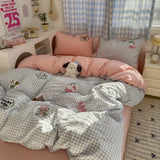 SHOPMOCHO Brown Stripe Bedding Comforter Set Pillowcase bed sheet Single Full Size Bed Linen Duvet Cover Set Queen/King Double Single Bed