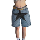 Shopmocho Aelfric Eden Star Patchwork Denim Shorts 2025 Men Summer Hip Hop Streetwear Shorts Y2K Harajuku Casual Track Shorts Sweatpants