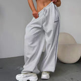 SHOPMOCHO Y2K American Black Retro Hip-Hop Oversized Woman Fashion Casual Sweatpants Loose Jogging Pants High Waist Wide-Leg Streetwear