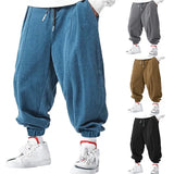 Shopmocho Fall Men's Casual Loose Drawstring Pants - Fashion High-End Hip-Hop Style Premium Corduroy - Trendy Cuffed Pants