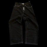 SHOPMOCHO Retro Skull Embroidery Y2K Jeans Mens Hip Hop Washed Baggy Denim Pants New Straight Casual Loose Wide Leg Trouser Streetwear