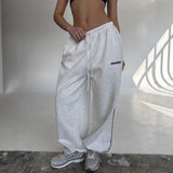 SHOPMOCHO American Black Retro Hip-Hop Oversized Woman Fashion Streetwear Casual Sweatpants Loose Jogging Pants High Waist Wide-Leg Pants