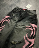 SHOPMOCHO American Graffiti Punk Hip-Hop Printed Gothic Jeans For Men And Women Y2K Harajuku Loose Straight High Street High-Waist Jeans