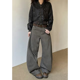Shopmocho American Vintage 2000s Style High Waist Camel Jeans Pants Spring Fashion Women's Baggy Y2K Wide Leg Denim Trouser Female Clothes