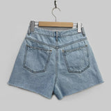 Shopmocho Korean Summer Y2K High Waist Jorts LOVE Heart Shaped Pattern Women's Denim Shorts Casual Jeans Chic Straight Washed Hot Pants