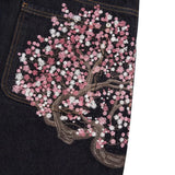 SHOPMOCHOY2k Trendy Baggy Jeans Harajuku Retro Blossom Embroidery Men Pants Gothic High Street Streetwear Unisex Straight Denim Trousers