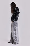 SHOPMOCHO Loose Jeans Women Graffiti Print Baggy Wide Leg Straight Leg Ripped Floor Pants Harajuku Y2k Gothic Unisex Work Denim Pants