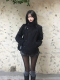 SHOPMOCHO Street Autumn/Winter Solid Color Women's Turtleneck Coat Y2K Hip-Hop Retro Harajuku Cute Casual Fashion Versatile New Women Tops