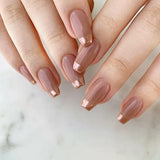SHOPMOCHO 24Pcs Cat’s Eye Leopard Print Press on Fake Nails Mid-length Ballet False Nails with Rhinestone Detachable Full Cover Nail Tip