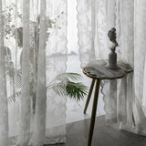 SHOPMOCHO French Lace Tulle Curtain White Tulle Lace Curtains Blind Living Room Bedroom Breathable Screen Curtain Wedding Decor Curtains