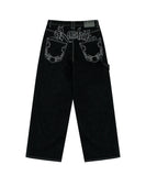 SHOPMOCHO American Graffiti Punk Hip-Hop Printed Gothic Jeans For Men And Women Y2K Harajuku Loose Straight High Street High-Waist Jeans