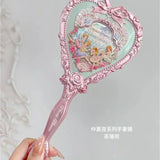 SHOPMOCHO Flower Knows Butterfly Cloud Shoulder Holding Mirror Holding National Style Classical Princess Mirror
