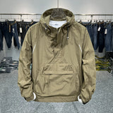 SHOPMOCHO Men's Fashion Long Sleeve Hooded Jacket Casual Outerwear with Zipper Pockets Outdoor Work Jacket Bomber Baseball Jacket