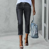 SHOPMOCHO Fashionable Slim Fitting Ripped Trendy Jeans Summer Streetwear Casual Distressed Stretchy Denim Pants