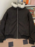 Shopmocho Winter New Elegant Fur Colloar Loose Coat Women Y2k Warm Hoodies Thicken Fashion Parkas Casual Outerwear Cotton Padded Jackets