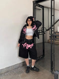 SHOPMOCHO Men's and Women's American Trend Street Personality Sports Set Loose Casual Style Cool Zip Up Sportswear Set New Clothing
