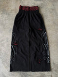 SHOPMOCHO Y2K Trendy Gothic English Letter Embroidered Printed Striped Men Sportswear Pants Retro Harajuku High Street Punk Casual Pants