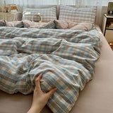 Shopmocho 2025 new class A high gram weight linen raw hemp four-piece set jacquard quilt cover bed sheet student dormitory three-piece set