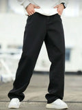 SHOPMOCHO Men's Wide Leg Jeans - Oversized Straight Fit Denim Pants with Casual Drop Crotch