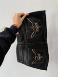 SHOPMOCHO Women American Retro Mini Skirt Summer Slim Fit Sexy Wrap Butocks Denim A Line Skirt Y2k Embroidered Harajuku Short Skirt