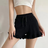 Shopmocho 2025 New Summer Ruffled Shorts Fashion Women Y2K Solid Higt Waist Comfortable Loose Short Pants Casual Streetwear Chic Clothing