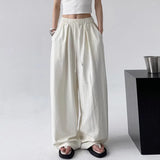 SHOPMOCHO-Baggy Sweatpants for Women Wide Pants Casual Women's Pants Korean Style High Waisted Sweatpants Woman Trousers Summer Ice Silk